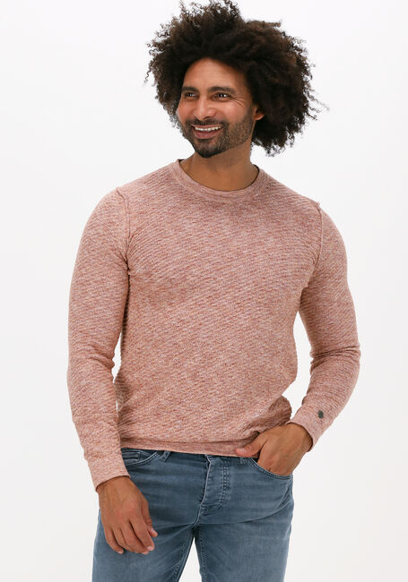 Roze CAST IRON Trui R-NECK COTTON 3 TONE MOULINE SLUB - large