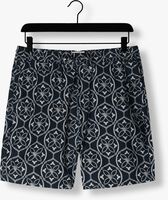 PURE PATH Pantalon courte SHORTS WITH ALL-OVER-PRINT AND CORDS Bleu foncé