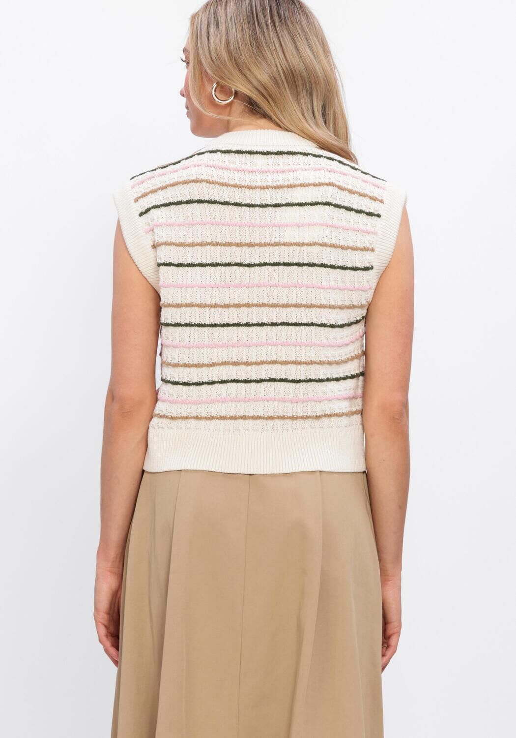 Y.A.S. Gilet YASNILO KNIT VEST en multicolore - large