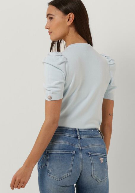 Lichtblauwe GUESS T-shirt EMMA RN SS SWTR - large
