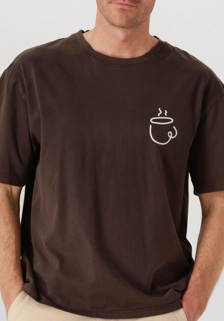 ANERKJENDT T-shirt AKVILLADS ESPRESSO PRINT S/S TEE en marron - large