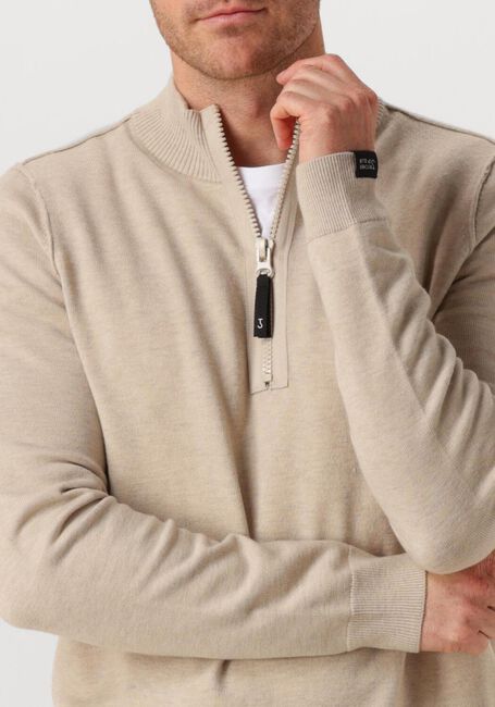 Beige BUTCHER OF BLUE Trui CLIFDEN HALFZIP - large