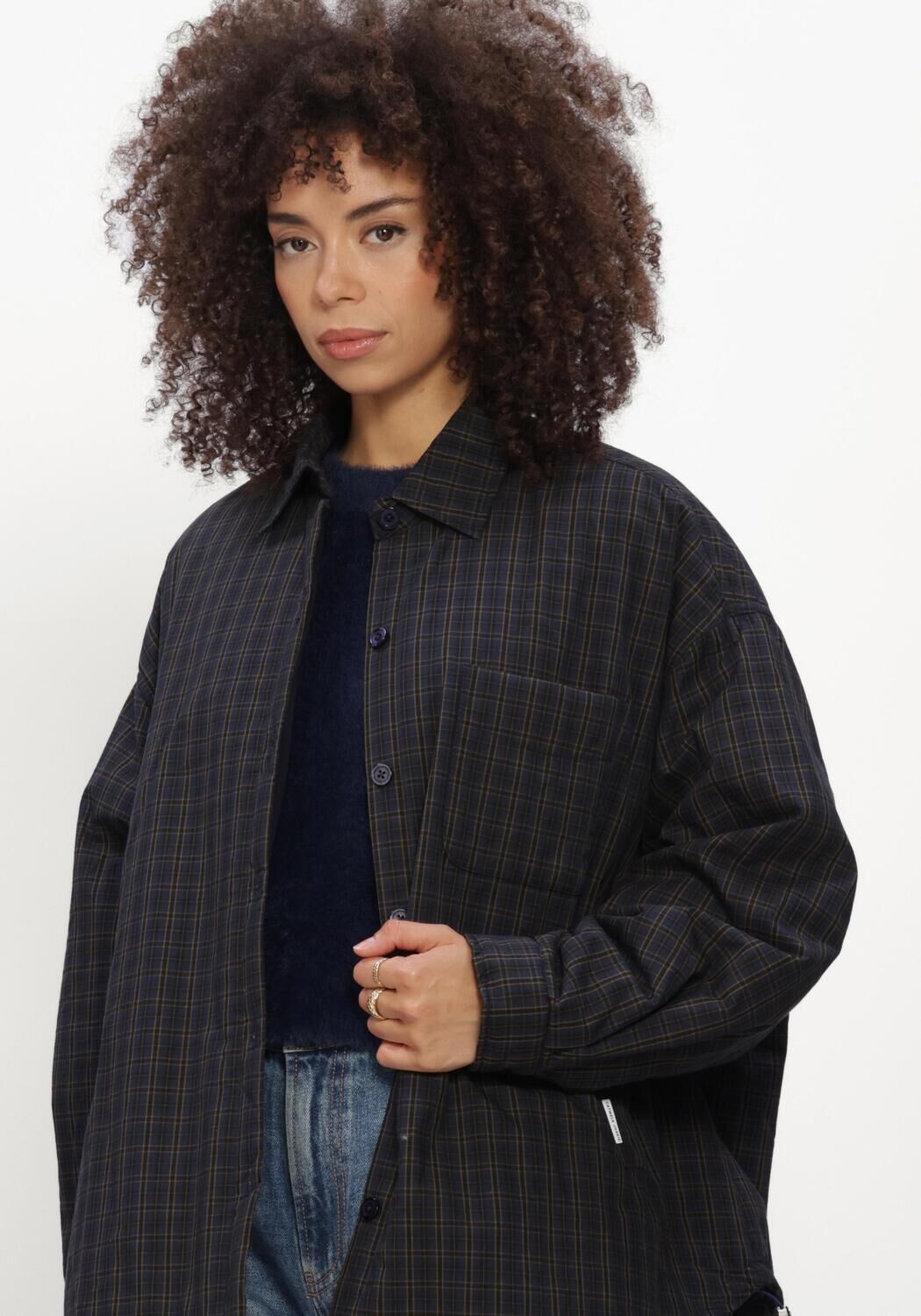 CATWALK JUNKIE Blazer LIGHT PADDED CHECK JACKET Bleu fonc&eacute; - large