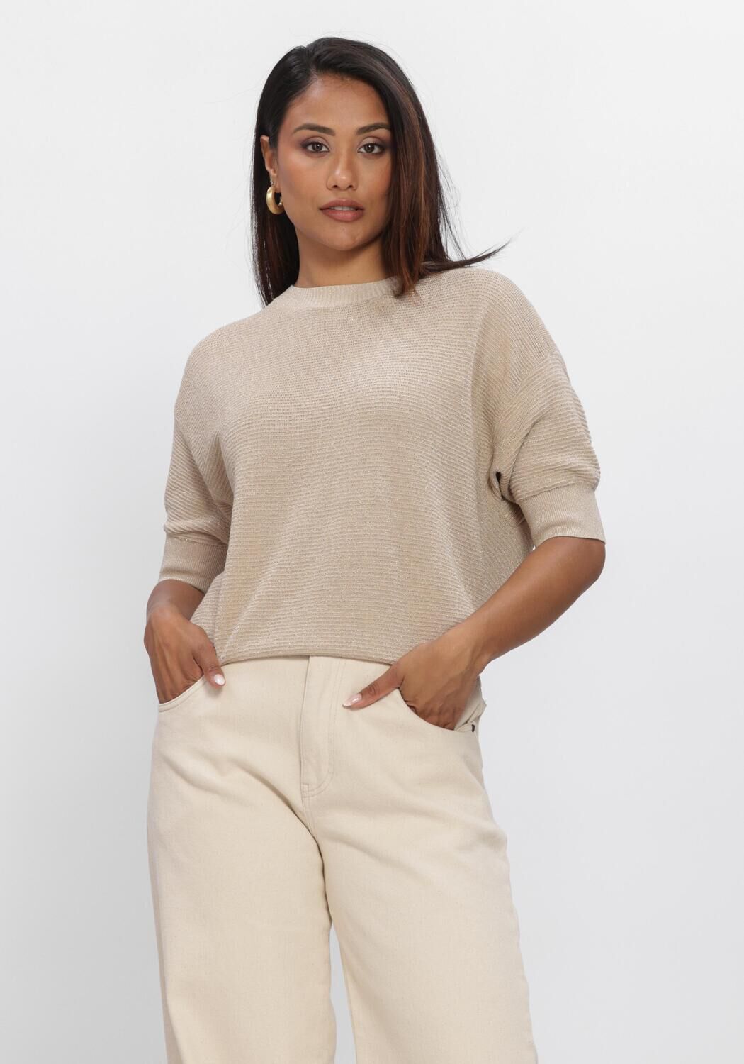 NUKUS Haut KINTY TOP LUREX en beige - large