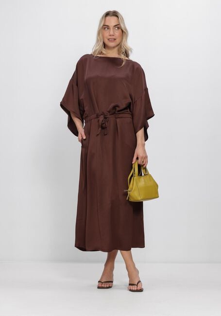 SUMMUM Robe midi DRESS HEAVY SILKY TOUCH en marron - large