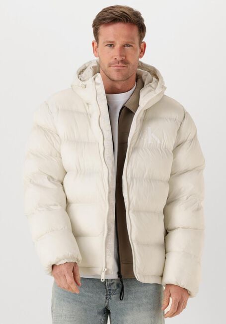 Ecru CALVIN KLEIN Gewatteerde jas LS NYLON MONGRAM PUFFER JKT - large