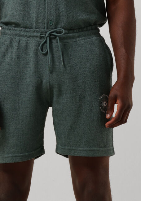PURE PATH Pantalon courte STRUCTURED SHORT WITH POCKTES, CORDS AND FRONT EMBROIDERY en vert - large