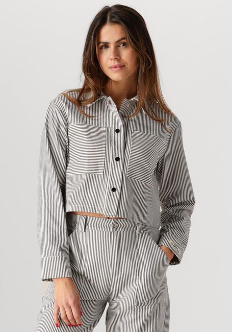 Blauwe COLOURFUL REBEL  RUBY CROPPED STRIPED BLOUSE - large