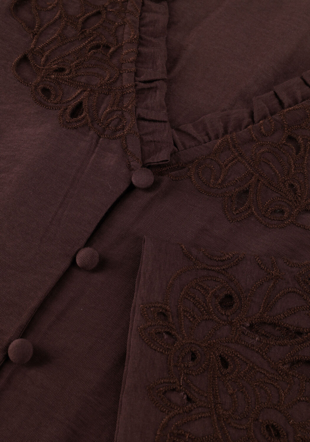 OBJECT OBJLISA YUI L/S RE V-NECK TOP Blouses en marron - large