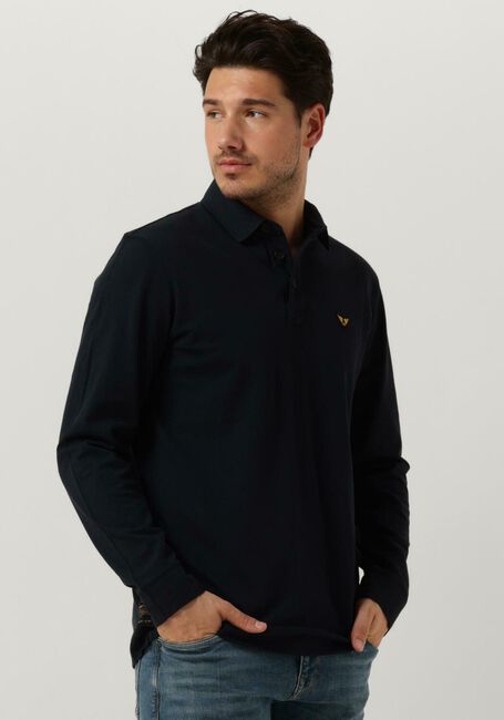 PME LEGEND Polo LONG SLEEVE POLO PIQUE GARMENT DYE en bleu - large