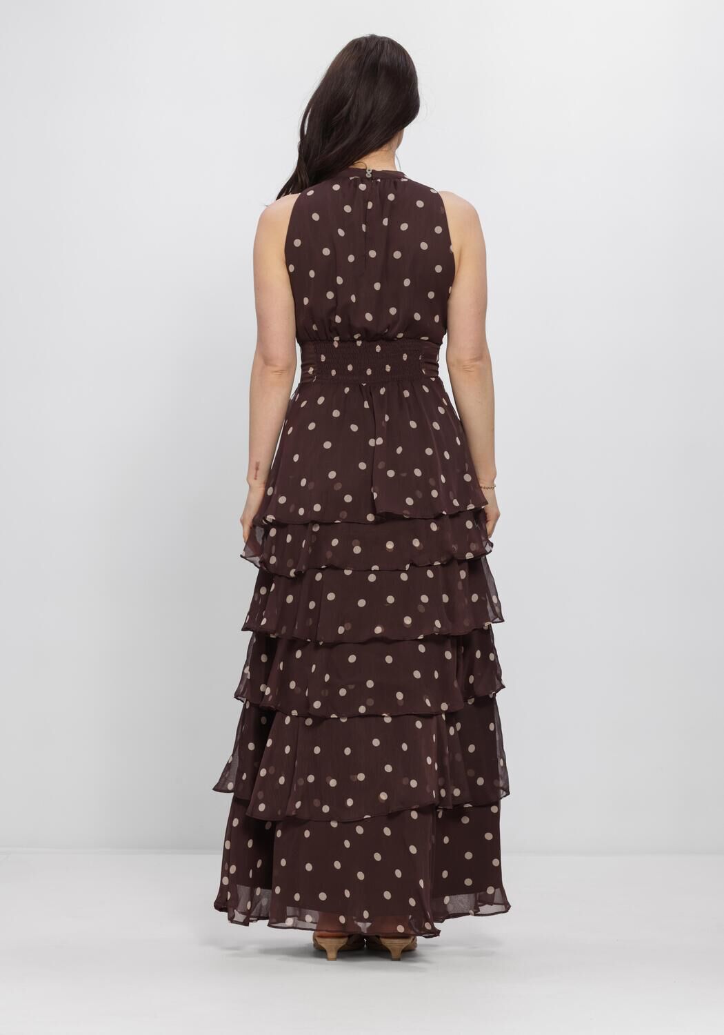 Bruine NEO NOIR Jurken MARLI BIG DOT DRESS - large