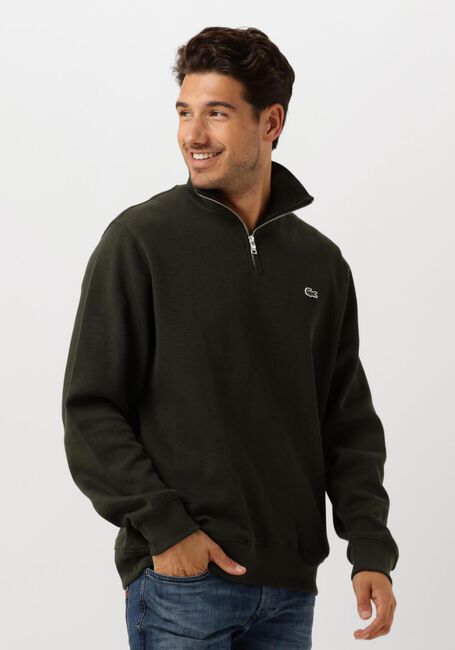 LACOSTE Pull REGULAR FIT HIGH NECK ZIPPED SWEATSHIRT Vert foncé - large