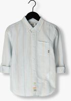 Lichtblauwe SCOTCH & SODA Klassiek overhemd YARN-DYED STRIPE COTTON LINEN SHIRT - medium