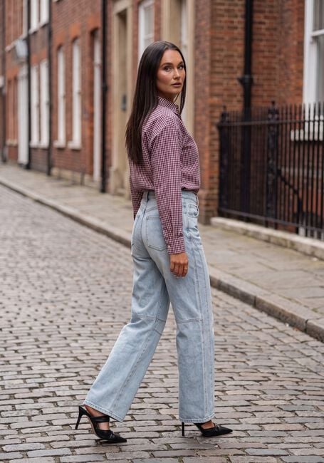 HAUTE L'AMITI&Eacute; Barrel jeans DREW BARREL PANEL TALL JEANS BLEACHED DENIM en bleu - large