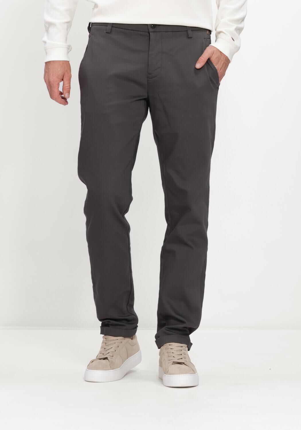 Donkergrijze CAST IRON Broeken/jumpsuits CYLAS TAPERED CHINO MEGDA POWER - large