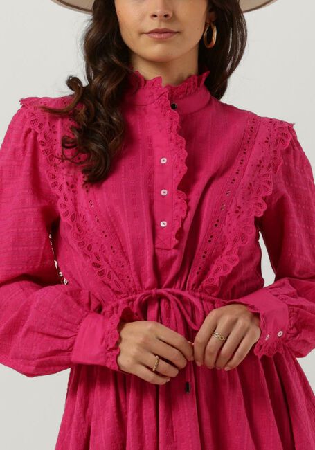 SCOTCH & SODA Mini robe MINI SHIRT DRESS WITH LACE DETAIL IN ORGANIC COTTON en rose - large