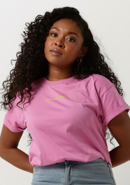 COLOURFUL REBEL T-shirt UNI LOGO BOXY TEE en rose - large