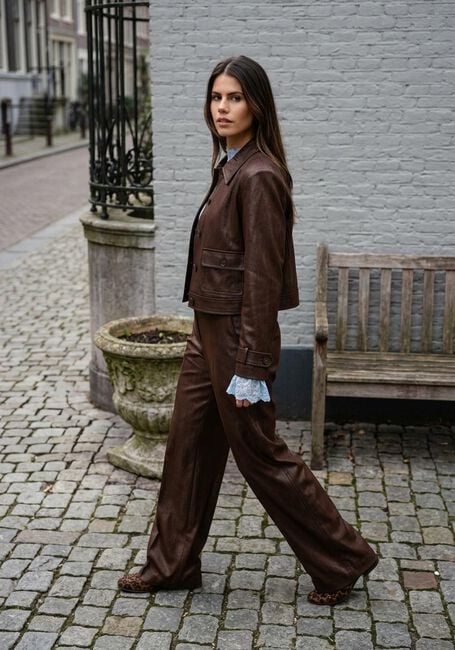 CO'COUTURE Pantalon large TERRYCC DENIM LL PANT en marron - large