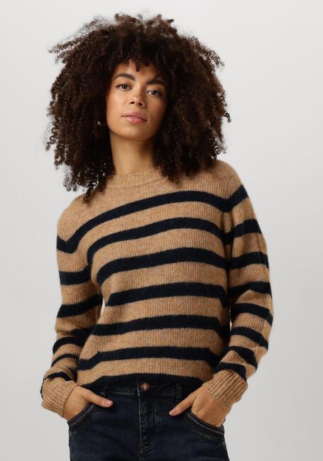 Bruine MOS MOSH Trui THORA STRIPE CREWNECK KNIT - large