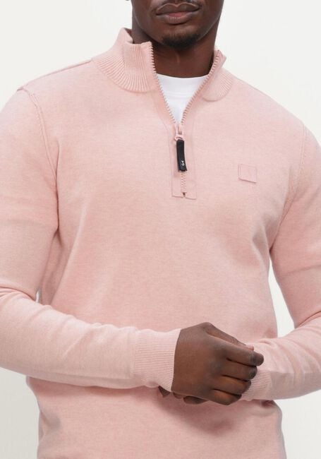 BUTCHER OF BLUE Pull CLIFDEN HALFZIP en rose - large