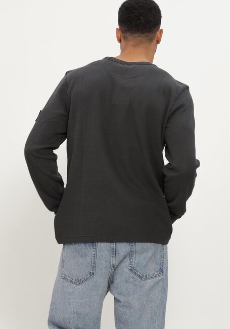 CALVIN KLEIN T-shirt LS WAFFLE BADGE CREWNK TEE en noir - large