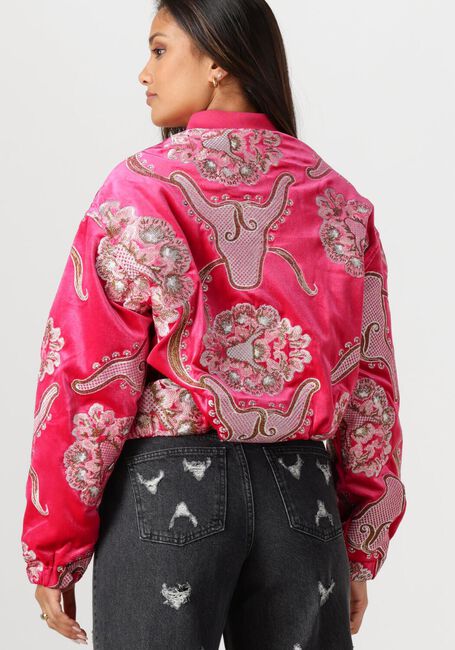 ALIX THE LABEL Jack LADIES WOVEN FANCY VELVET BOMBER en rose - large