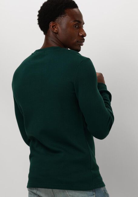 CALVIN KLEIN Pull BADGE WAFFLE LS TEE Vert foncé - large