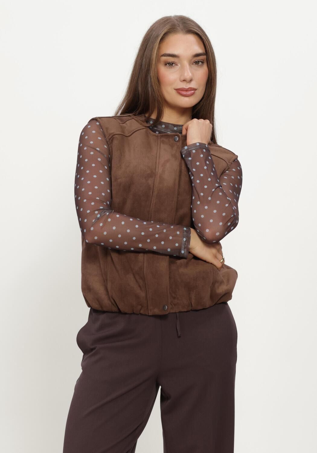 Bruine OBJECT Gilet OBJDENNA S/L WAISTCOAT - large