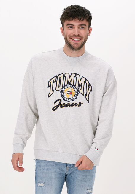 TOMMY JEANS Chandail TJM COLLEGE ARCHIVE CREW Gris clair - large
