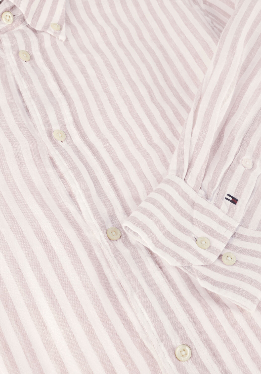 TOMMY HILFIGER Chemise d&eacute;contract&eacute; DC BOLD LINEN STRIPE SHIRT en beige - large