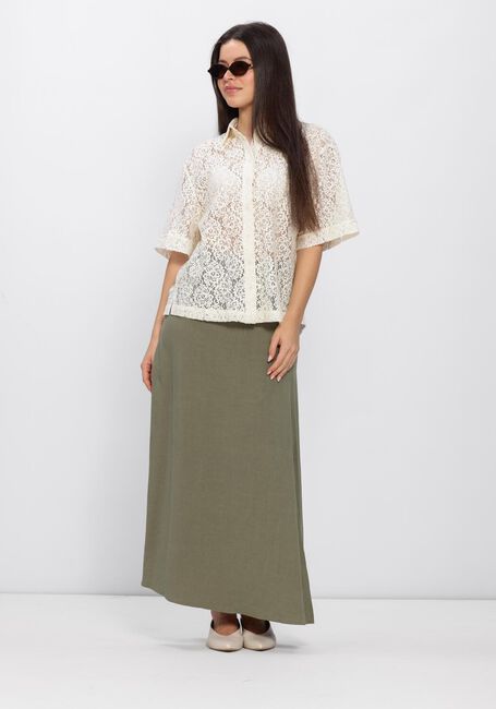 SELECTED WOMEN Jupe maxi SLFVIVA HW ANKLE LINEN BLEND SKIRT en vert - large