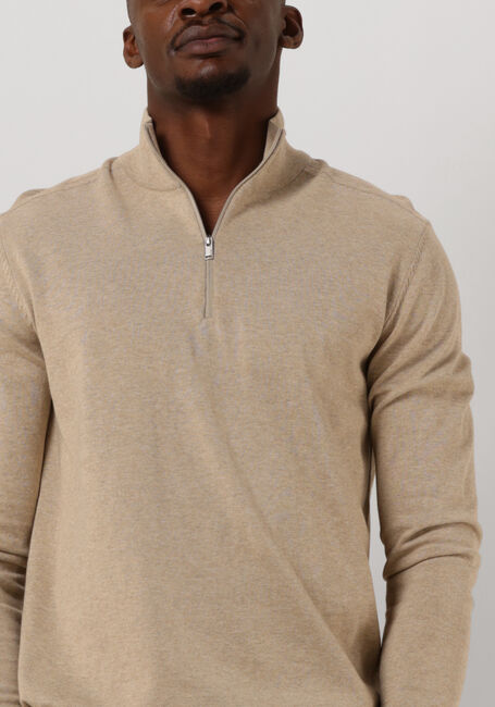 SELECTED HOMME Pull SLHBERG HALF ZIP CARDIGAN NOOS en beige - large