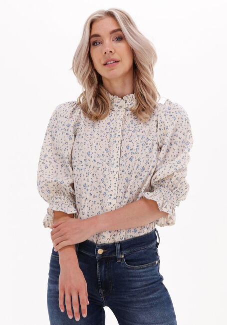 Lichtblauwe CO'COUTURE  PETRA FLOWER S/S SHIRT - large