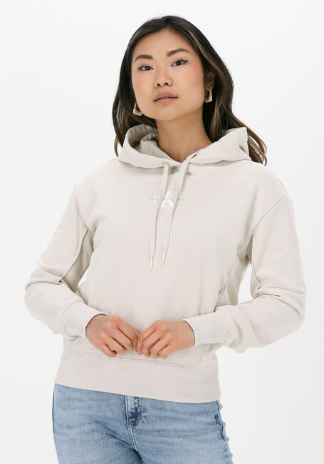 tennis Bestrooi tempel Gebroken wit CALVIN KLEIN Trui MONOGRAM LOGO HOODIE WOMEN | Omoda