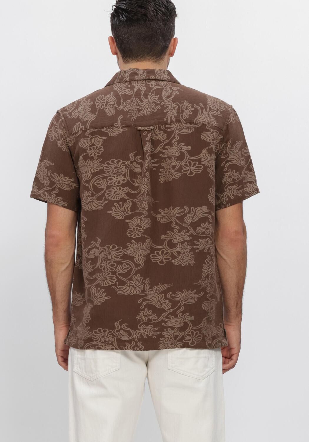 Bruine ANERKJENDT Casual overhemd AKLEANDER JACC SS SHIRT - large