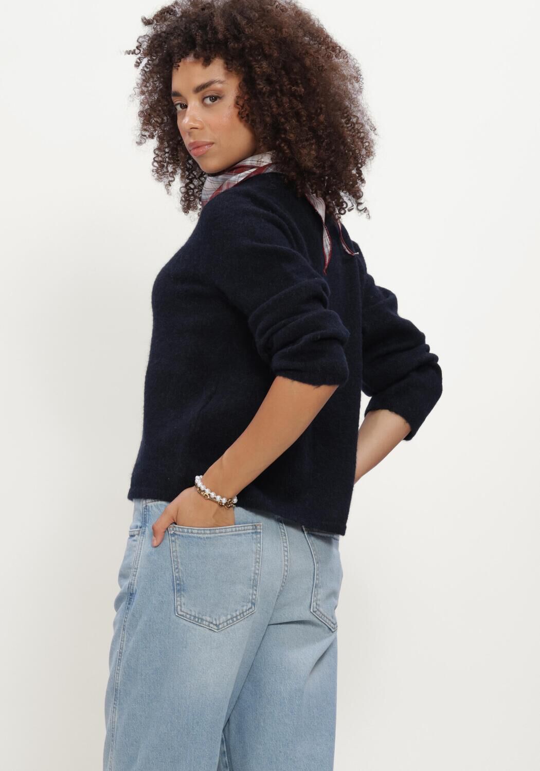 SELECTED WOMEN Pull SLFLULU NEW LS KNIT CARDIGAN Bleu fonc&eacute; - large
