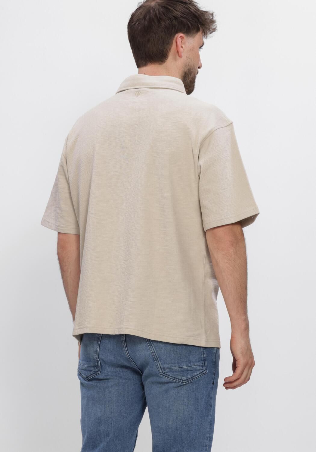 PURE PATH Polo STRUCTURED POLO en beige - large