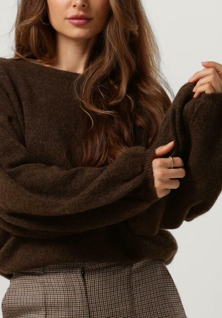 Bruine MSCH COPENHAGEN Trui MSCHLILLIAN HOPE BALLOON PULLOVER - large