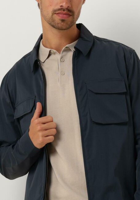 PURE PATH Surchemise SHIRT WITH FRONT ZIPPER AND CHEST POCKETS Bleu foncé - large