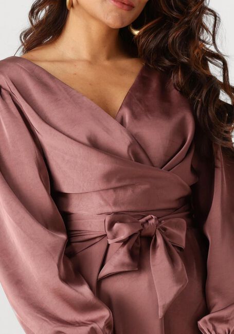 Taupe NEO NOIR Midi jurk RIMINI HEAVY SATEEN DRESS - large