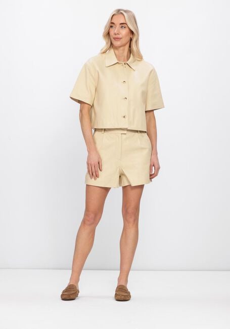 STUDIO AR Veste en cuir EVELINE SHEEP SOFT WAXED en beige - large