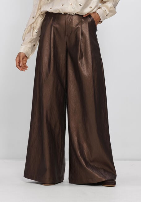 Bruine NUKUS Wijde broek BODINE PANTS PU - large