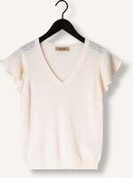 MOS MOSH Haut MMGANNA PATTERN V-NECK KNIT Écru MOS MOSH Haut MMGANNA PATTERN V-NECK KNIT Écru - medium