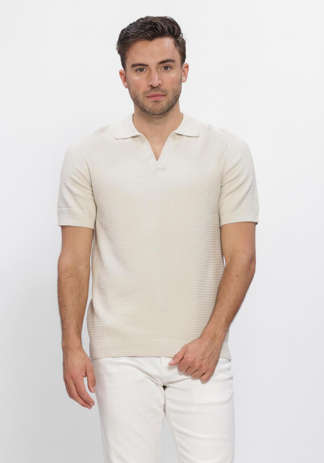 Beige DSTREZZED Polo KOSTAS POLO - large