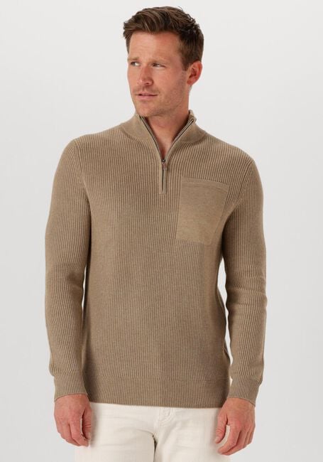 PROFUOMO Pull PULLOVER HALF ZIP en beige - large