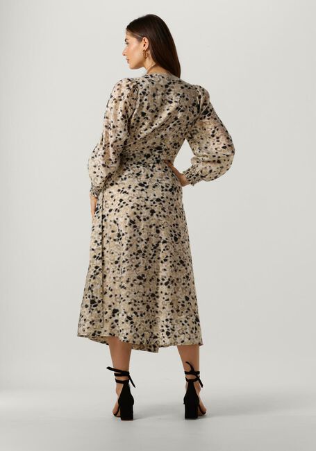 SECOND FEMALE Robe midi GAURA WRAP DRESS en beige - large