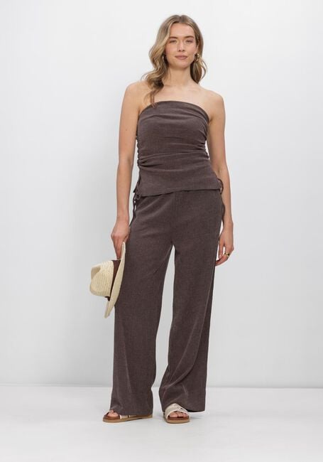 Y.A.S. YASIBELA HW PANTS Pantalons en marron - large