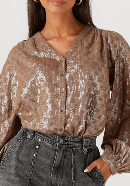 Taupe CIRCLE OF TRUST  CARDI BLOUSE - large