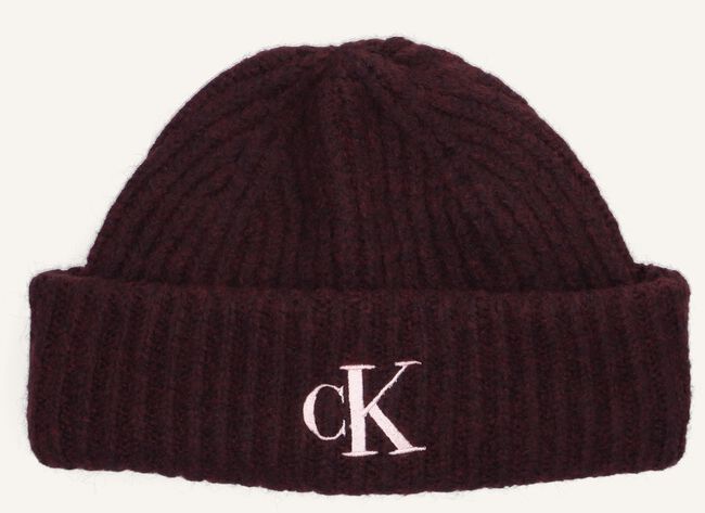 Rode CALVIN KLEIN Muts WOOL BLEND BEANIE Rode CALVIN KLEIN Muts WOOL BLEND BEANIE - large