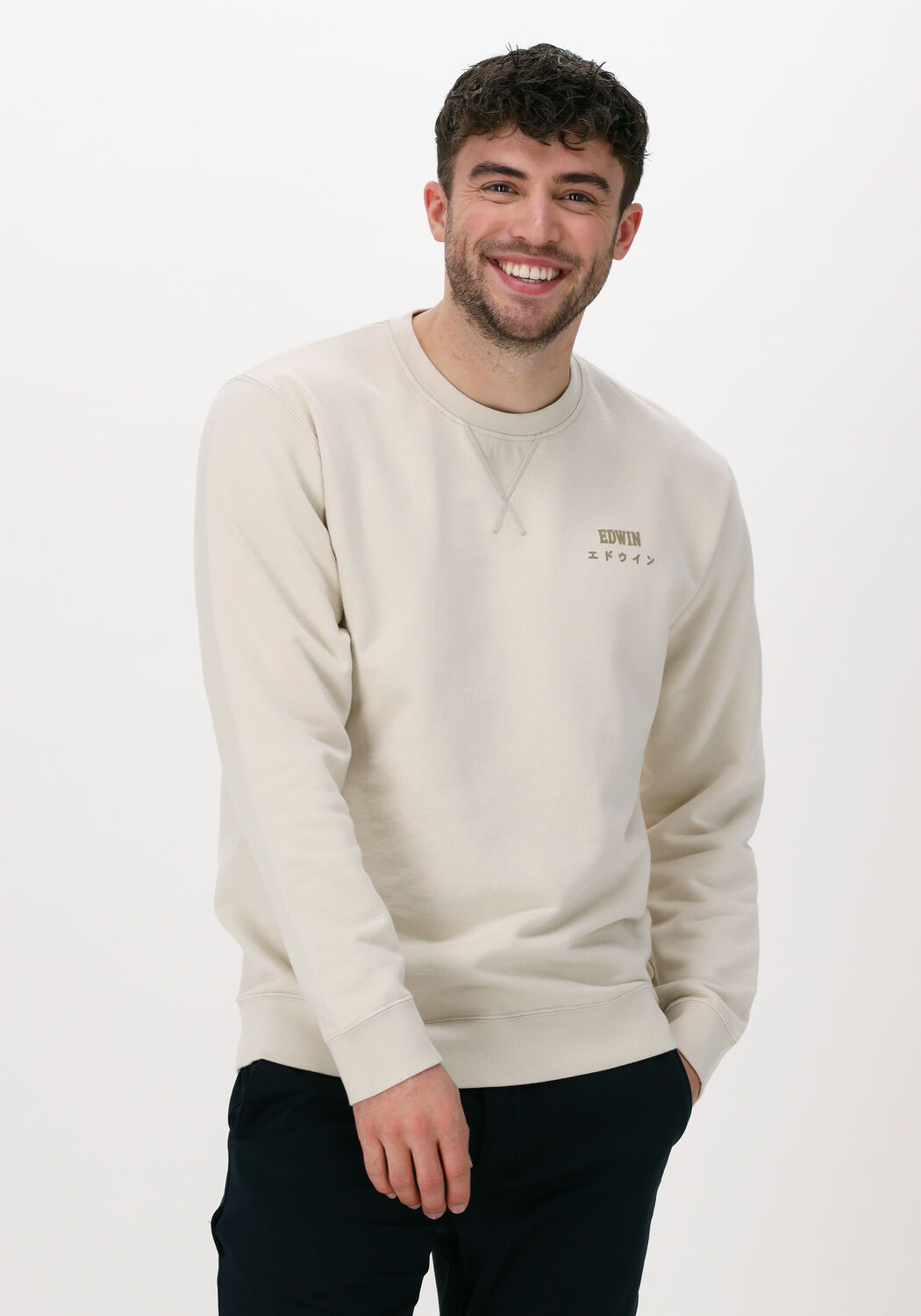 EDWIN Chandail BASE CREW SWEAT en vert Omoda